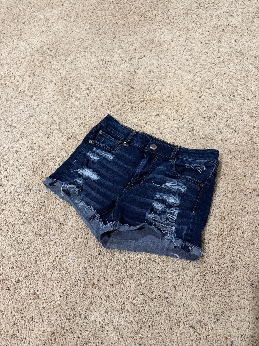 American Eagle Outfitters Dark Wash Distressed Denim Shorts